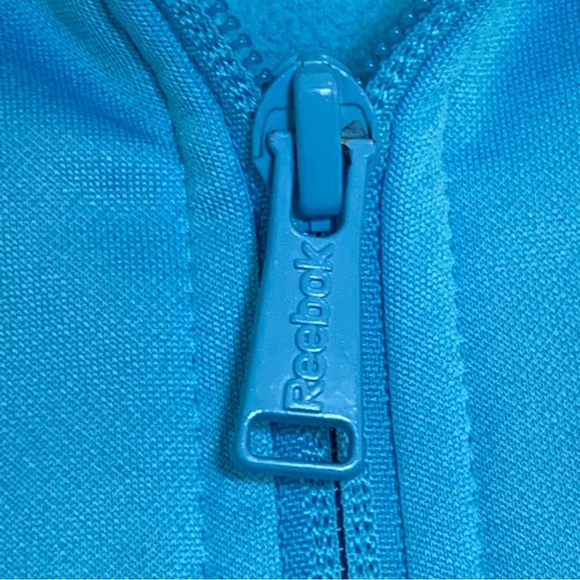 Reebok Workout Ready Blue Front Zip Hoodie Sweatshirt Size Small - Picture 2 of 6